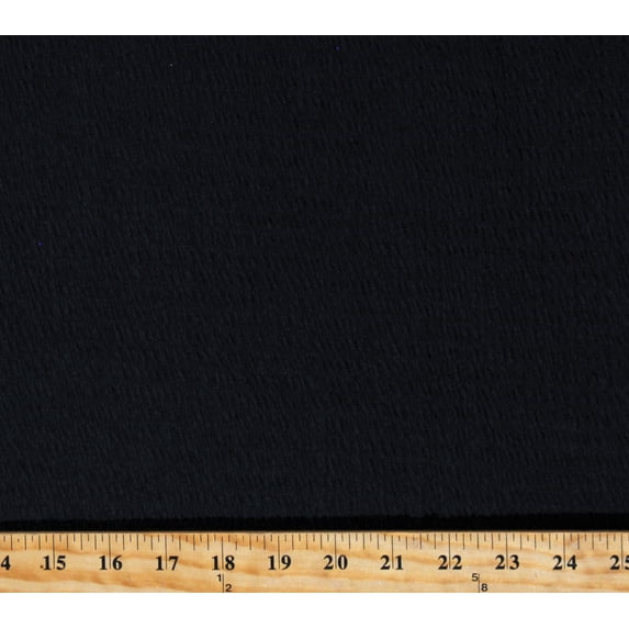 Pre-Smocked Jersey Knit Black Shirred Lightweight 2-Way Stretch 50" Wide Polyester/Spandex Fabric by the Yard (122886)