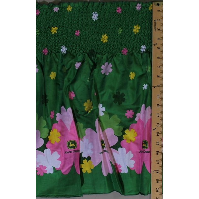 PreSmocked Shirred Sundress Fabric John Deere Floral Pink Green Fabric