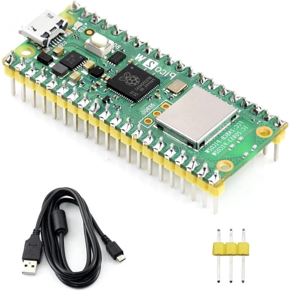 Pre-Soldered Pico 2 W Microcontroller Board with Header,Supports WiFi 4 Wireless and Bluetooth 5.2,Based On RP2350 Dual-Core Processor