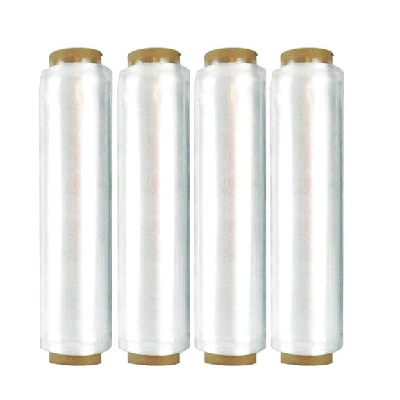 SSBM Cast Hand Pre-Stretch Wrap 15" x 1476' 256 Rolls 48 Gauge Plastic Clear Shrink Film for Moving Packing Wrapping