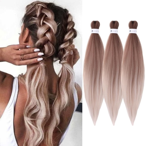 Pre-Stretched Braiding Hair Wine Red Braiding Hair Extensions 26 Inch 3 packs Hot Water Setting Professional Soft Yaki Synthetic Crochet Braids