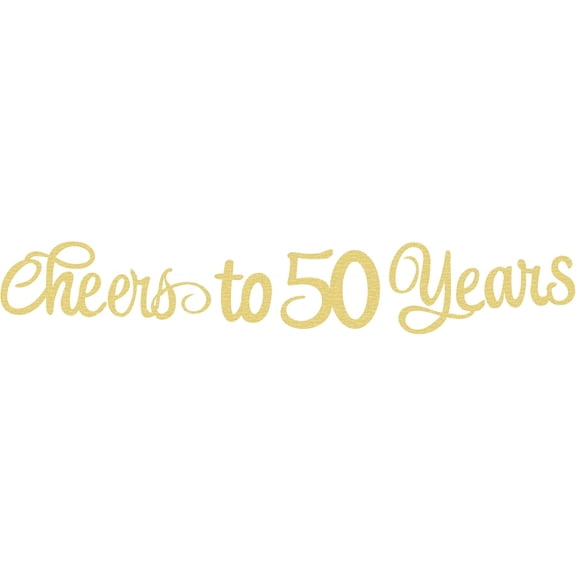 Pre-Strung Cheers to 50 Years Banner - Gold Glitter 50th Birthday Party Decorations, 50th Wedding Anniversary Decorations Supplies for Men/Women, Photo Booth Props