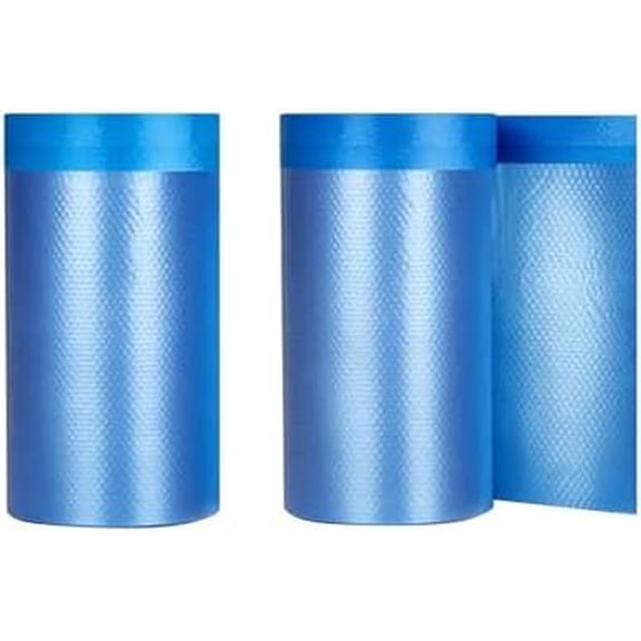 Pre-Taped Masking Film for Painting (2 Rolls) - 22 in x 66 Ft Painters Plastic Sheeting with Tape, Plastic Drop Cloth for , Wall, Floor, Window, Furniture