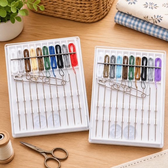 Pre Threaded Needles Hand Sewing Quick Fix, Rich Color