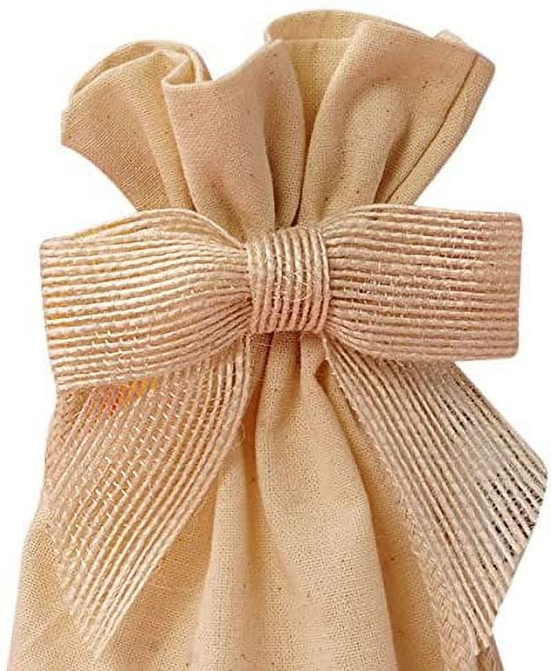 Set of 12 Burlap Jute Pre Tied Bows on Wire 3 Wide Choose Colors Free  Shipping 