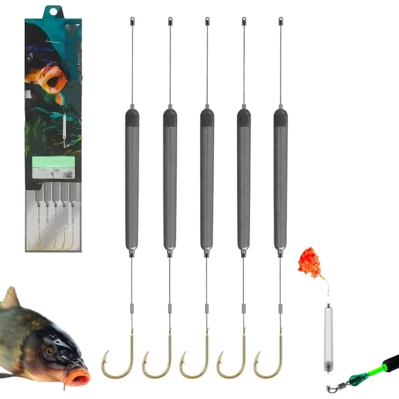 Pre Tied Off Bottom Fishing Rig, Anti-Snag Floating Bottom Hook Leaders, Ready to Use Suspension, No Float Adjustment Design, Outdoor Fish Tools, for Freshwater & Saltwater Angling