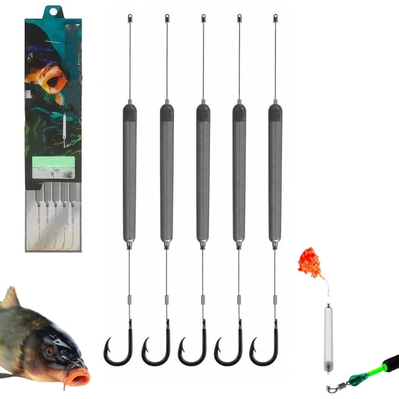 Pre Tied Off Bottom Fishing Rig, Anti-Snag Floating Bottom Hook Leaders, Ready to Use Suspension, No Float Adjustment Design, Outdoor Fish Tools, for Freshwater & Saltwater Angling