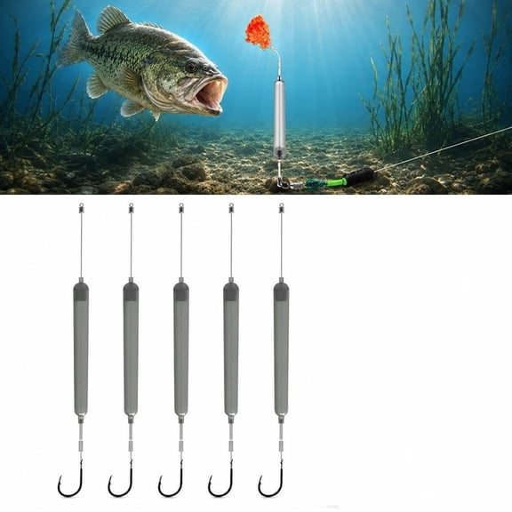 Pre Tied Off Bottom Fishing Rig Anti Snag Floating Hook Leaders,Suspension Hair Rigs Ready to Use Barbed Carp Tackle Accessories for Saltwater Casting Boats and Water Expeditions Adventures