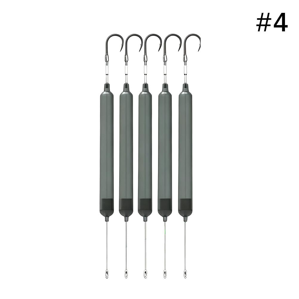 Pre-Tied Bottom-Suspended Float Fishing Hook Rigs, 5 Pack Barbed Anti ...
