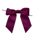 thumbnail image 1 of Pre-Tied Burgundy Satin Bows - 4 1/2" Wide, Set of 12, Wired Craft Ribbon, Fall, Christmas, Gift Bows, Valentine's Day, 1 of 6