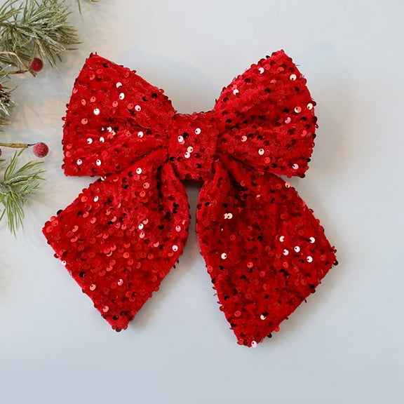 Nilvkv Pre-Tied Christmas Wreath Bows for Tree Garland Outdoor Door Decor Fall Winter Boxing Day, Christmas Decorations, CHRlSTMAS-GlFTs