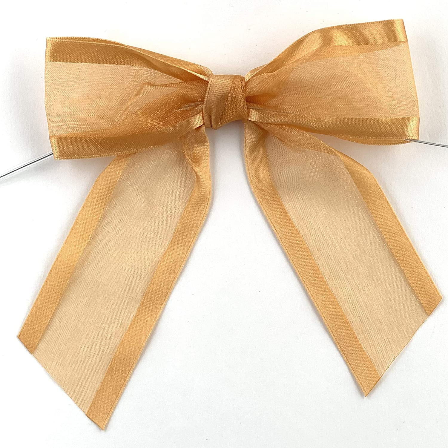 50pcs 2-1/2 Metallic Gold Bows for Crafts Pretaied Christmas Bows for  Decora