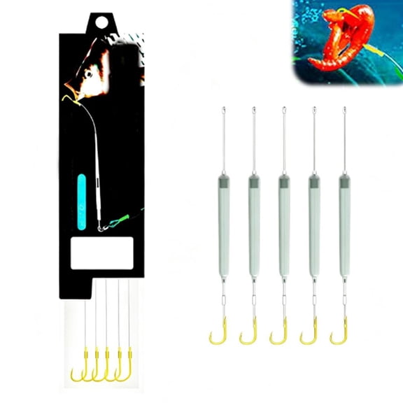 Pre Tied Off Bottom Fishing Rig Anti Snag Floating Hook Leaders 5PCS For Carp Anglers Attach To Mainline And Cast