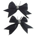 thumbnail image 1 of Pre-Tied Satin Bows with Rhinestone, 4-Inch, 2-Piece, Black, 1 of 1
