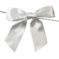 thumbnail image 1 of Pre-Tied White Satin Bows - 4 1/2" Wide, Set of 12, Easter, Spring, Mother's Day, Wired Ribbon, Wedding Embellishments, Gift Basket, Birthday, DIY Craft, Party Decor, School, 4th of July, VeteransDay, 1 of 2