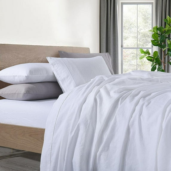 Pre-Washed Belgian Flax Linen Cotton Sheet Set