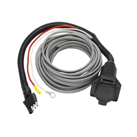 Pre-Wired Adapter 7Way Round with Flat Pins Connector with Brake Control Wiring Replacement Auto Part, Easy to Install