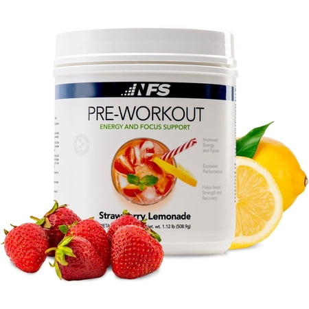 NF Sports Pre-Workout Powder – Energy, Focus, Strength & Endurance Support for Men & Women – Strawberry Lemonade – 25 Servings