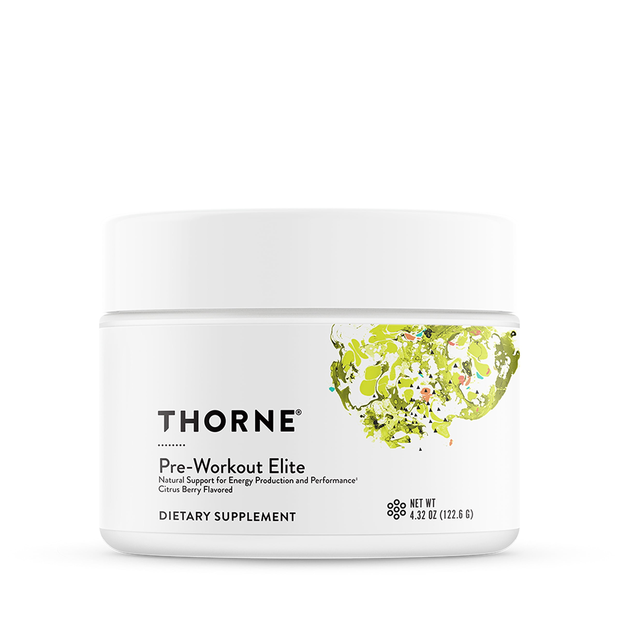 THORNE - Pre-Workout Elite - Natural Support for Energy Production and Performance* - Citrus Berry Flavored - NSF Certified for Sport - 4.32 Oz - 24 Servings