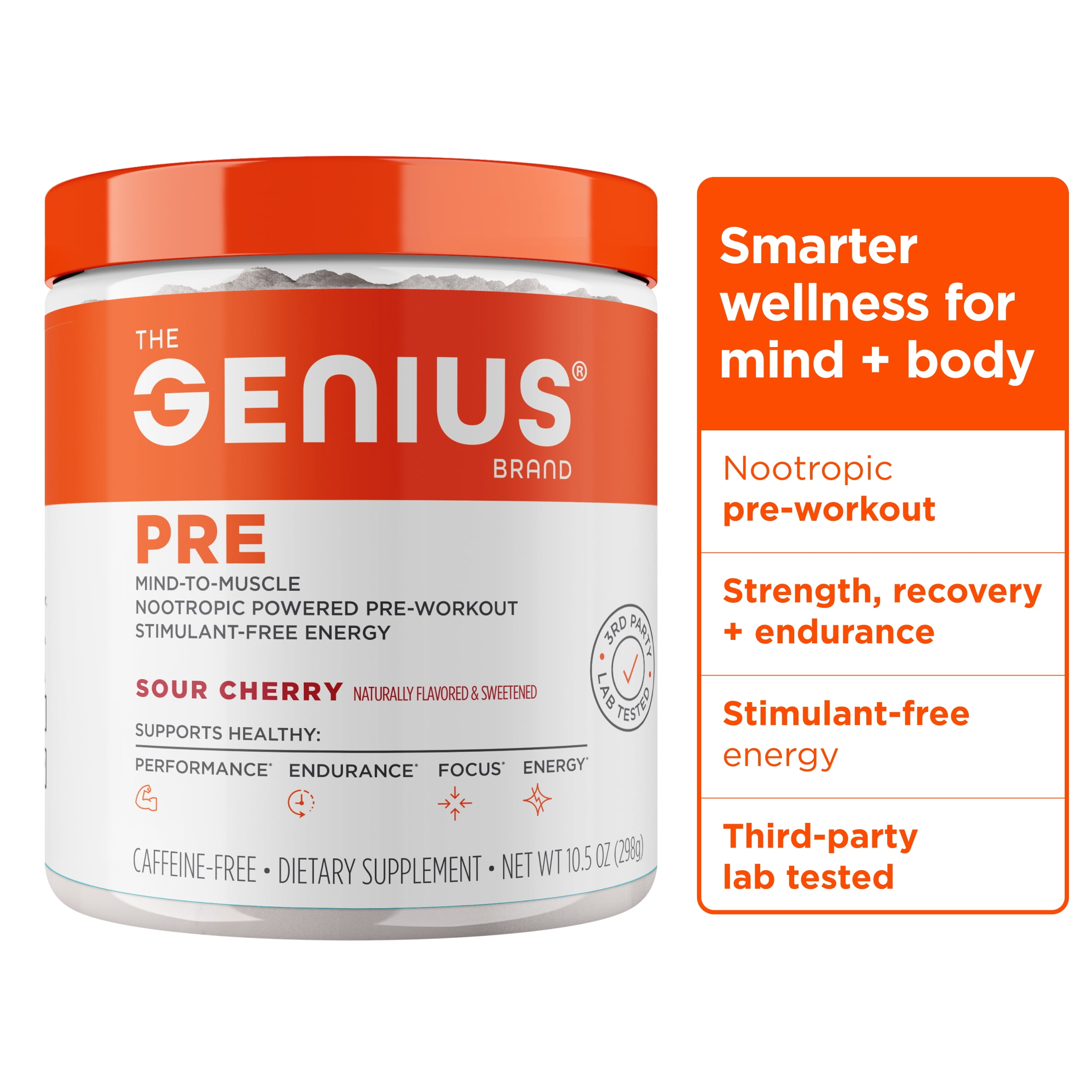 Genius Brand Pre-Workout, Nitric Oxide Booster, Sour Cherry