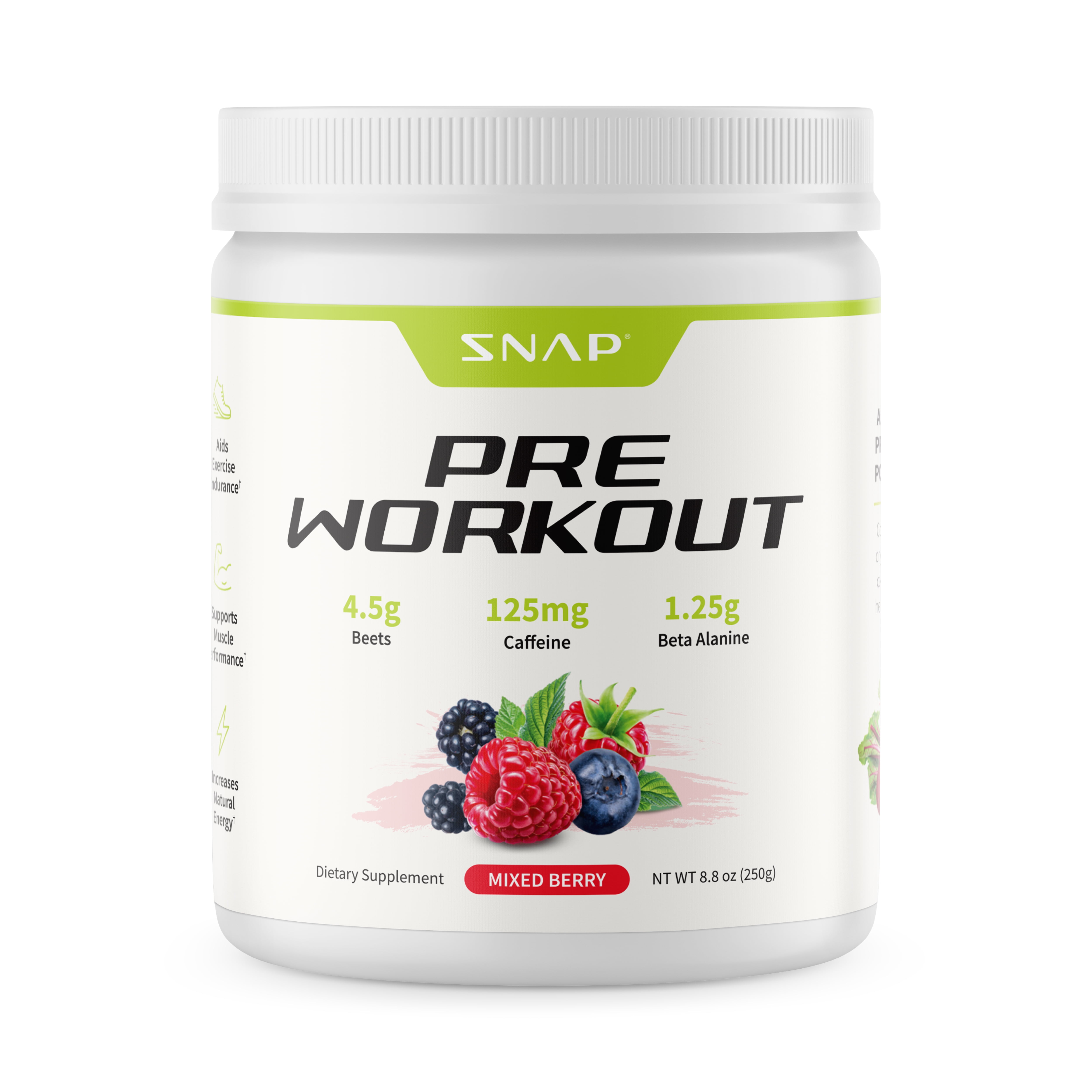 Pre-Workout Nitric Oxide Beet Root Powder Snap Supplements, Cardio Health Supplement, 30 Servings