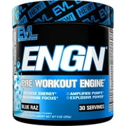 Pre Workout Powder with Creatine - Evlution Nutrition ENGN Preworkout Supplement 30 Servings (Blue Raz)