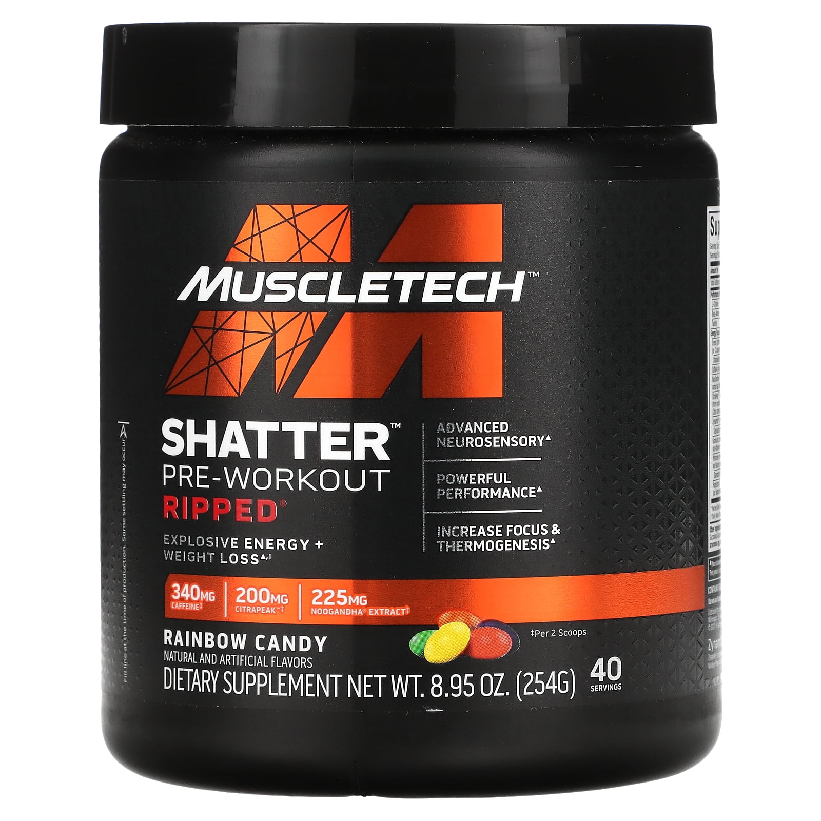 Pre Workout + Weight Loss MuscleTech Shatter Ripped PreWorkout Pre