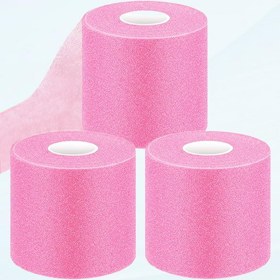 Pre-Wrapped Tape Sports, 3 Rolls of Pink Pre-Wrapped Headbands, Foam Base Wrap Sports Wrap