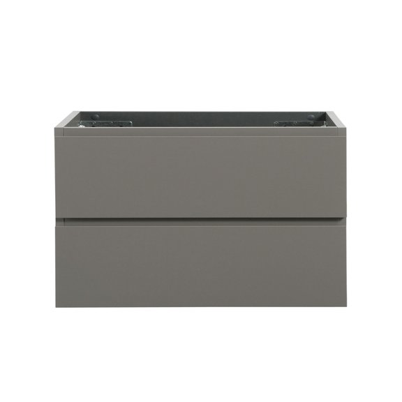 Pre - assembled Gray Wall Mount Cabinet with Handle - Free Design for Contemporary Bathroom