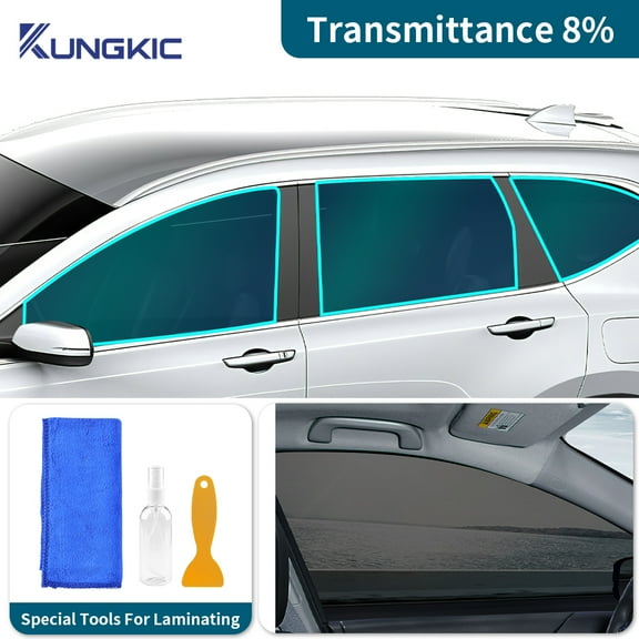 Pre-cut PVC Window Film Tint Kit for 2012-2019 Toyota Prius C All Side Car Privacy Shield with 8% VLT for Side Windows, 8pcs