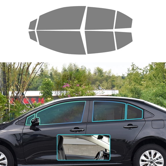 Pre-cut PVC Window Film Tint Kit for 2020-2024 Toyota Corolla Sedan All Side Car Privacy Shield with 35% VLT for Side Windows, 8pcs