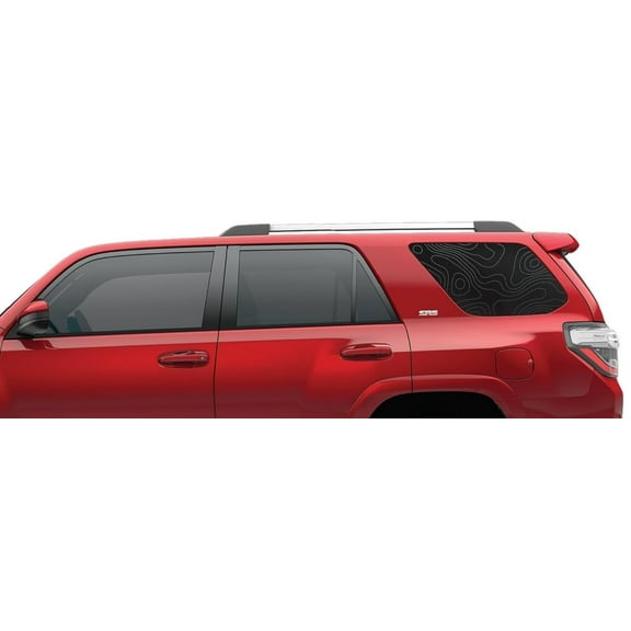 Pre-cut Topographic Vinyl Window Decals Compatible with and Fits 5th Gen Toyota 4Runner 2010-2023 - Set of Two