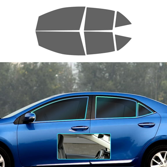 Pre-cut Window Film Tint Kit for Toyota Corolla 2014-2019 Solar Film PVC All Side Car Privacy Shield Infrared and UV Reduction for Side Windows 20% VLT, 6pcs