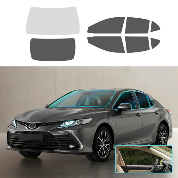 Pre-cut Window Film Tint Kit for Toyota Camry 2018-2024 Solar Film PVC Complete Vehicle Set UV Reduction, Car Front Gear 80% Other 8%, 8pcs