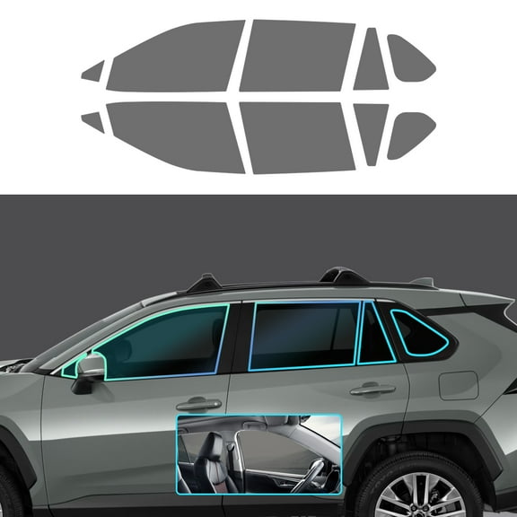 Pre-cut Window Film Tint Kit for Toyota RAV4 2019-2024 All Side Car Privacy Shield Infrared and UV Reduction for Side Windows 20% VLT, 10pcs