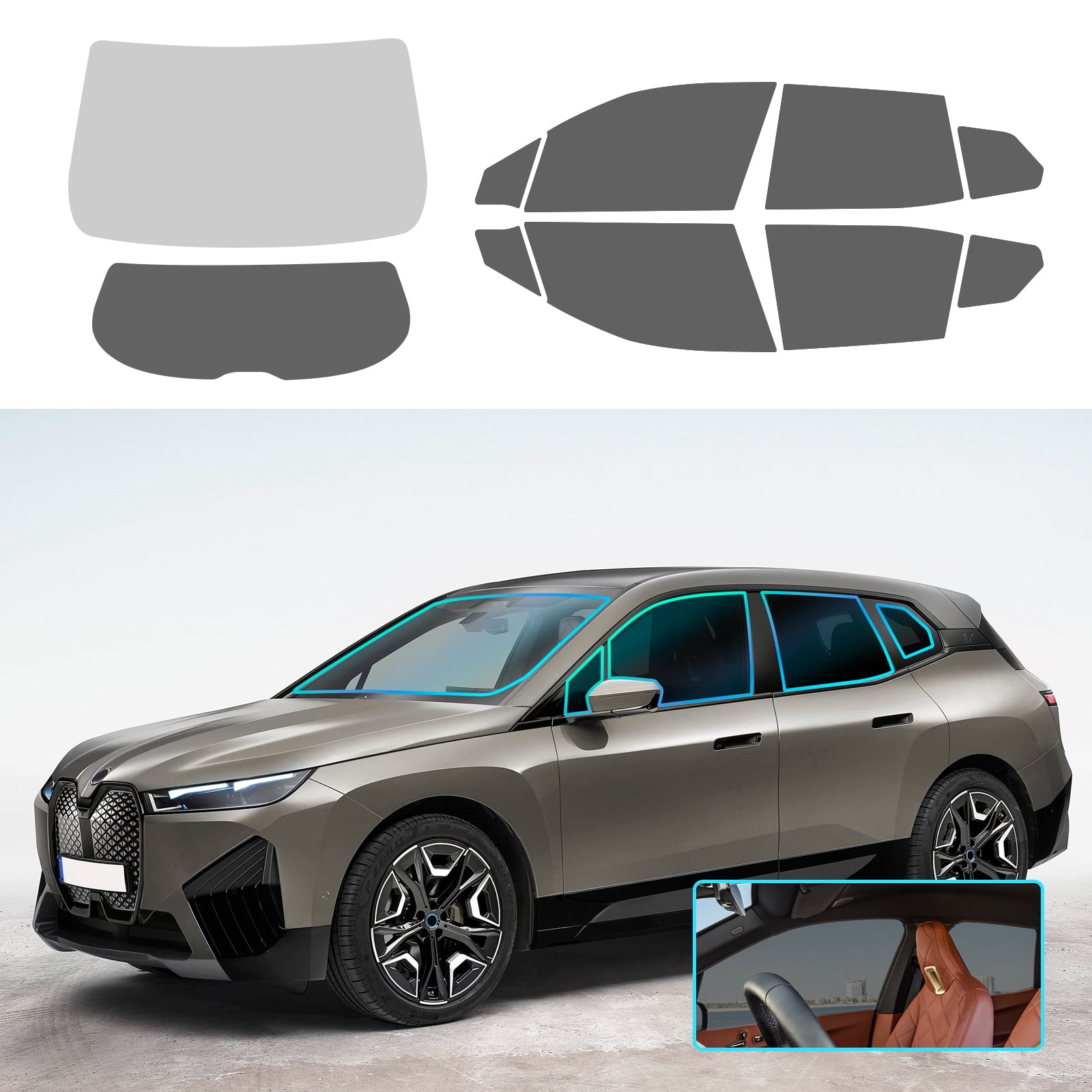 Pre-cut Window Solar Film Tint Kit for 2020-2024 BMW IX Solar Film PVC ...
