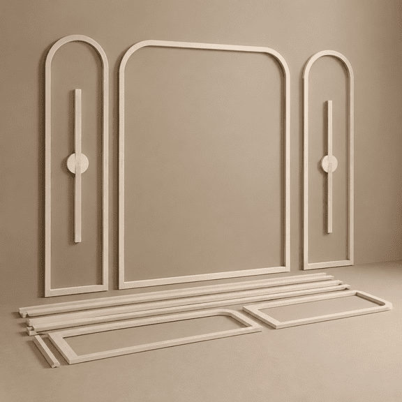 Pre-cuttable MDF Arch Wall Molding Kit, 30 Piece Trim & Wainscoting Set
