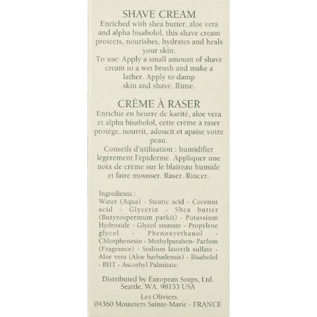 Pre de Provence Natural, Repairing, Shea Butter Enriched Men's Shave Cream - 2.5 Ounce Tube