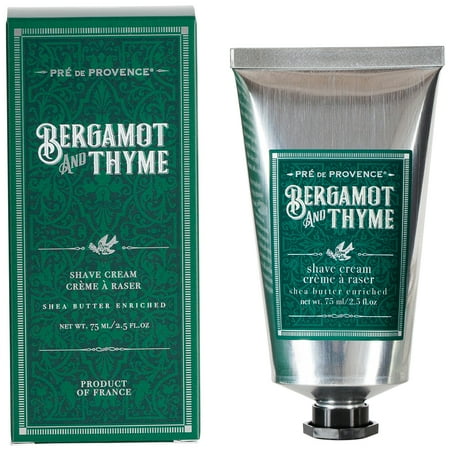 Pre de Provence Bergamot & Thyme Shave Shave Cream, Shea Butter Enriched, 75 Ml