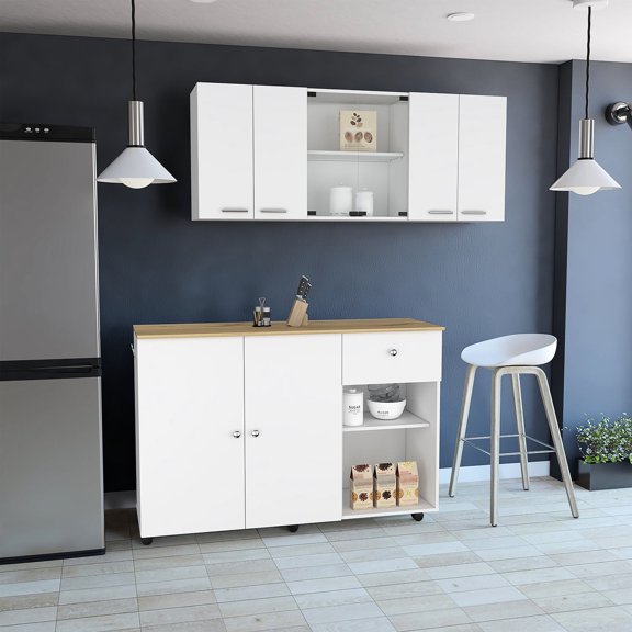 Pre - drilled Holes and Interlocking Kitchen Set / Fast and Stable Assembly