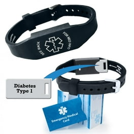 Black Sport Silicone Medical Bracelets Adjustable Waterproof Medical ID Alert Bracelets for Men Women DNR Walmart