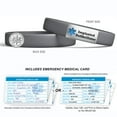 thumbnail image 1 of Pre-engraved "IMPLANTED DEFIBRILLATOR" MedicBand Medical Alert Bracelets for Men and Women. Emergency Medical Information Card, Complimentary 12-Month Access PHR - Gray / Large, 1 of 7