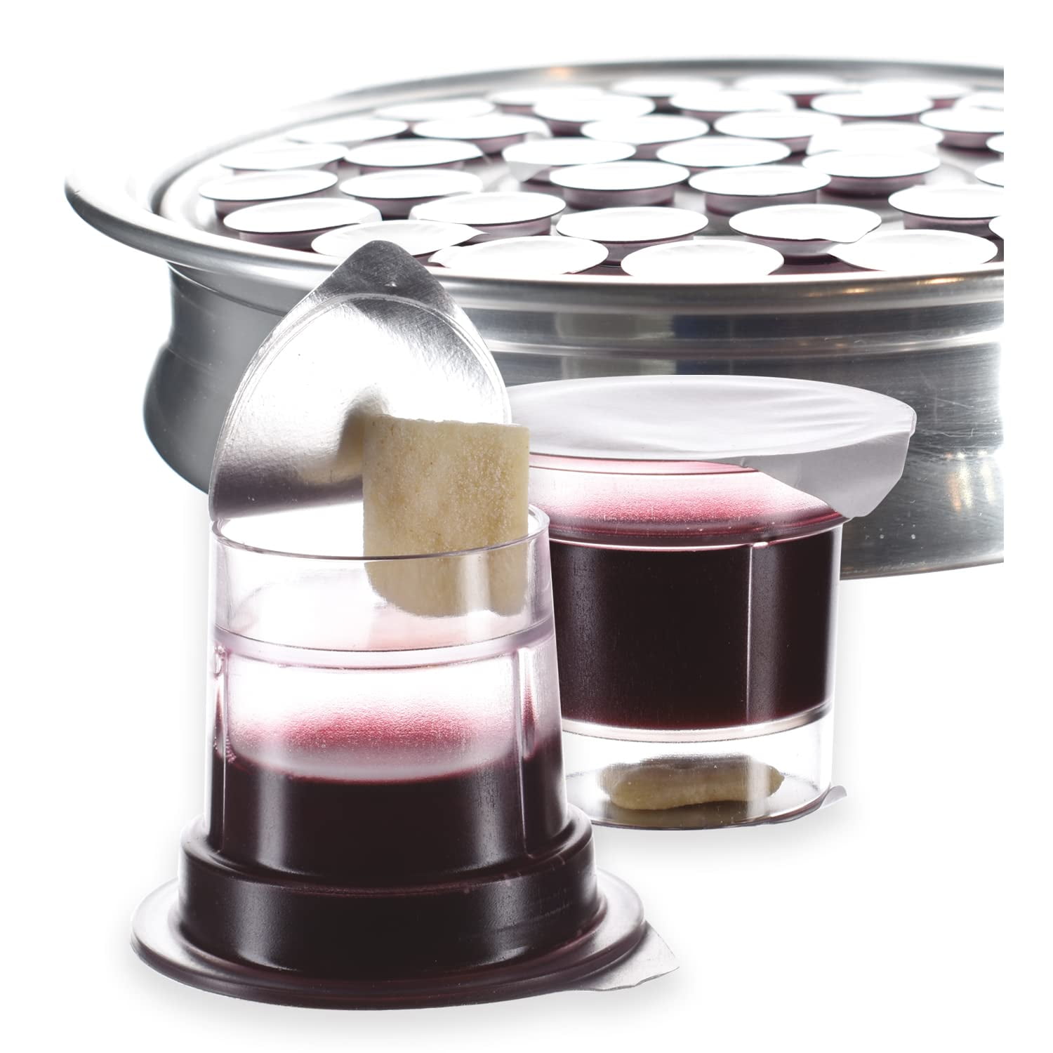 Prefilled Communion Cups Tray & Seatback Pew Compatible Cups and