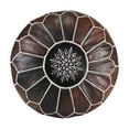 thumbnail image 1 of Pre-filled Genuine Leather Moroccan Ottoman, Handmade Leather Pouf Footstool, Chocolate Brown, 1 of 4