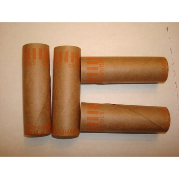 Pre-formed Coin Wrappers, 100 Count, Quarters