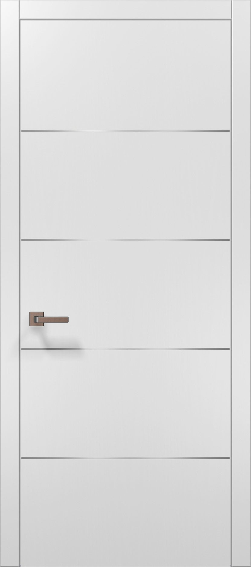 Prehung White Modern Door 30x80 with Strips