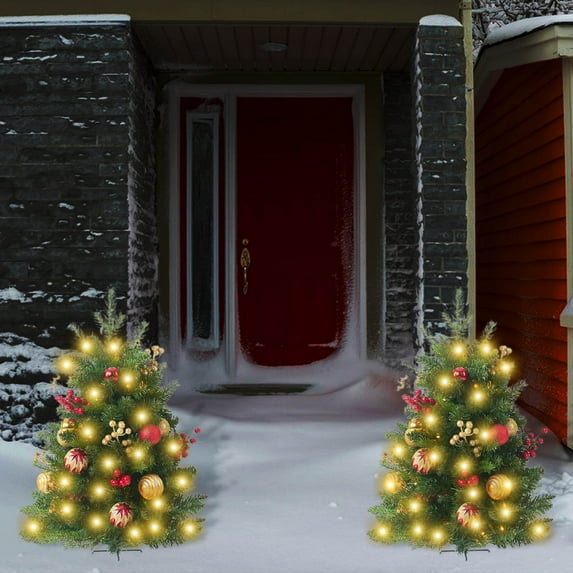 Pre-lit Artificial Christmas Tree, Christmas Urn Filler Prelit Planter Bushes Christmas Planter Christmas Urn Filler Prelit Christmas Mini Christmas Trees