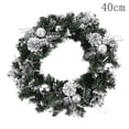 thumbnail image 1 of Pre-lit Artificial Christmas Wreath Flocked with Mixed Decorations and Pre-strung LED Lights EFINNY, 1 of 7