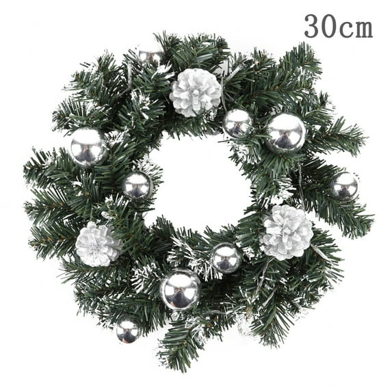 Pre-lit Artificial Christmas Wreath Decorative Collection Flocked with Mixed Decorations and Pre-strung LED Lights Norbi
