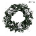 thumbnail image 1 of Pre-lit Artificial Christmas Wreath Flocked with Mixed Decorations and Pre-Strung White LED Lights, 1 of 10